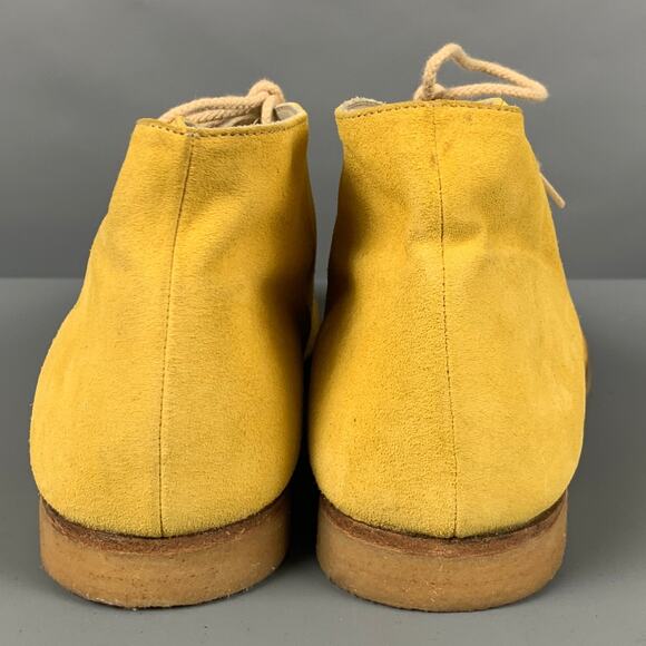 JIL SANDER Size 9 Yellow Suede Ankle Lace Up Shoes main image 4